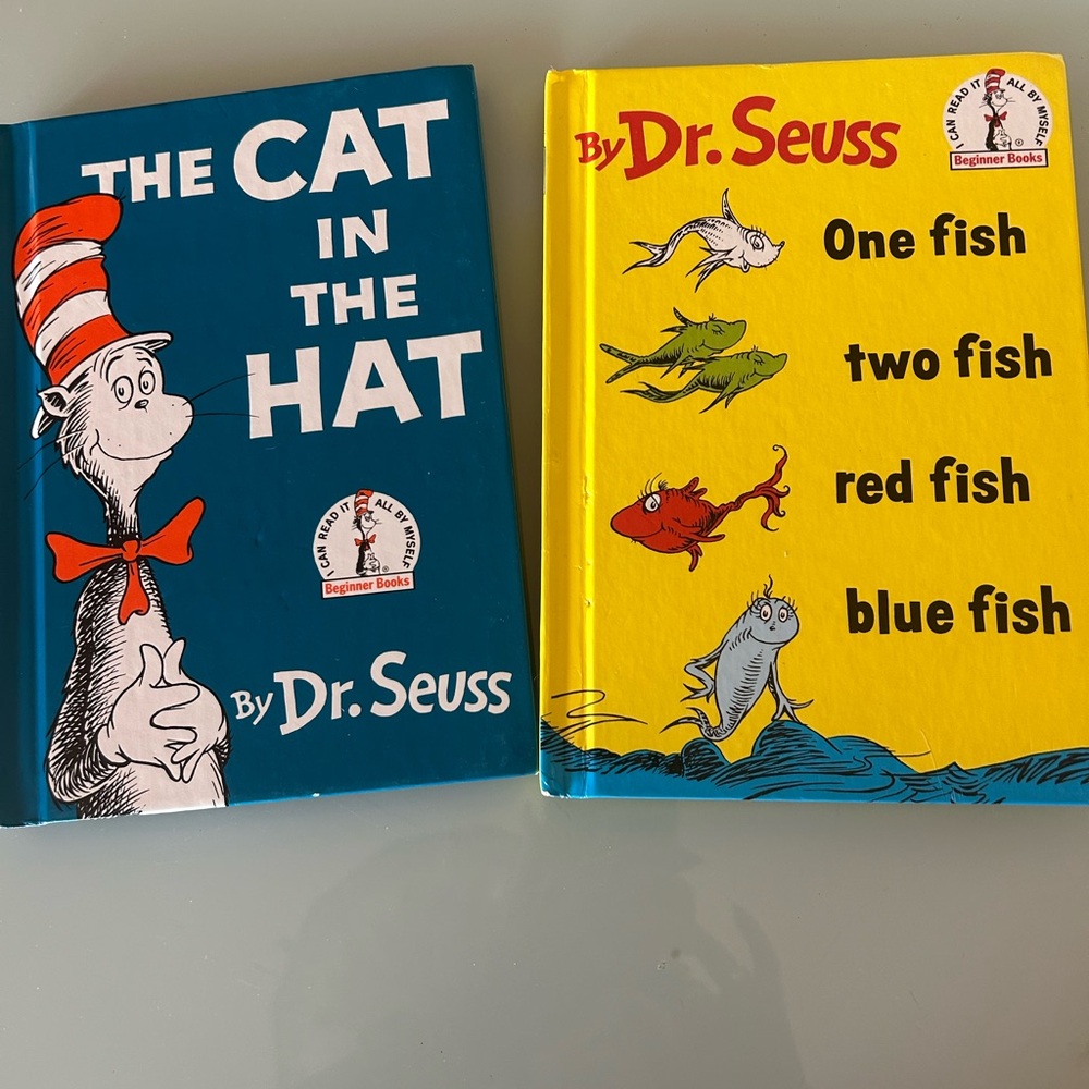 Dr. Seuss Books Children's Books Lot 2 The Cat in the Hat- One Fish Two Fish…